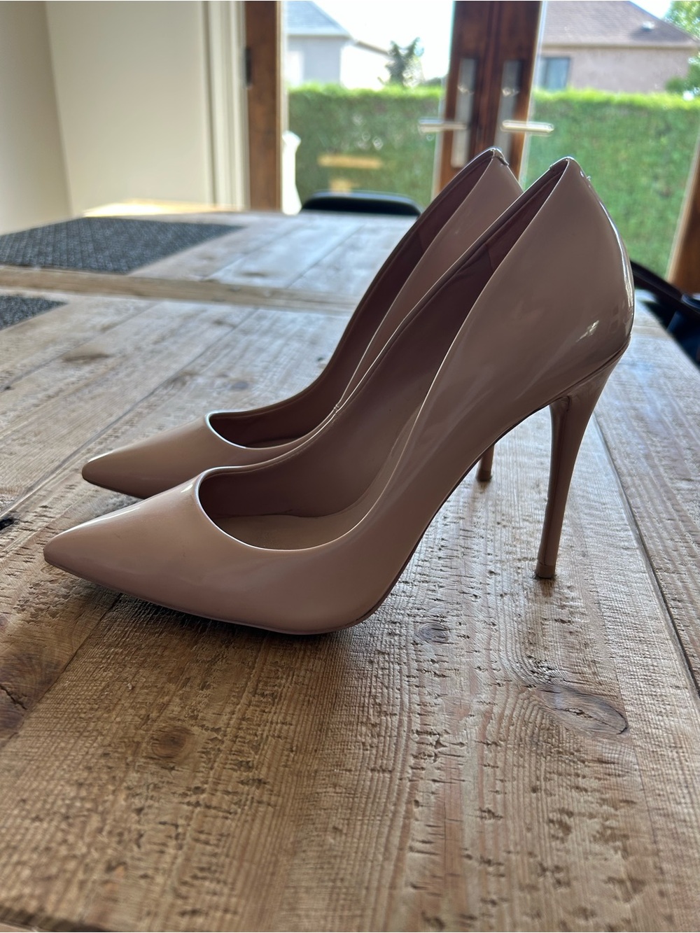 Aldo Blush Pink Patent Pointed-Toe Stiletto Pumps